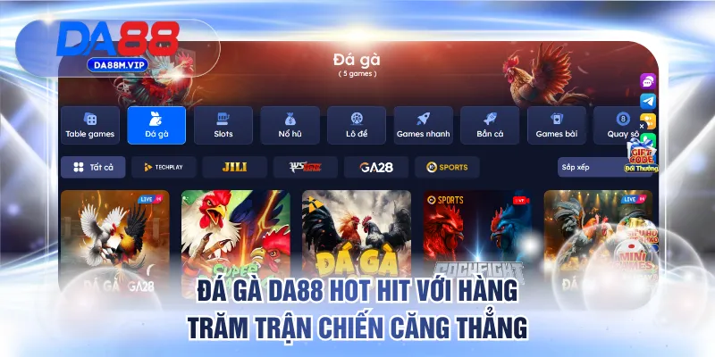 Đá gà DA88 hot hit với hàng trăm trận chiến căng thẳng